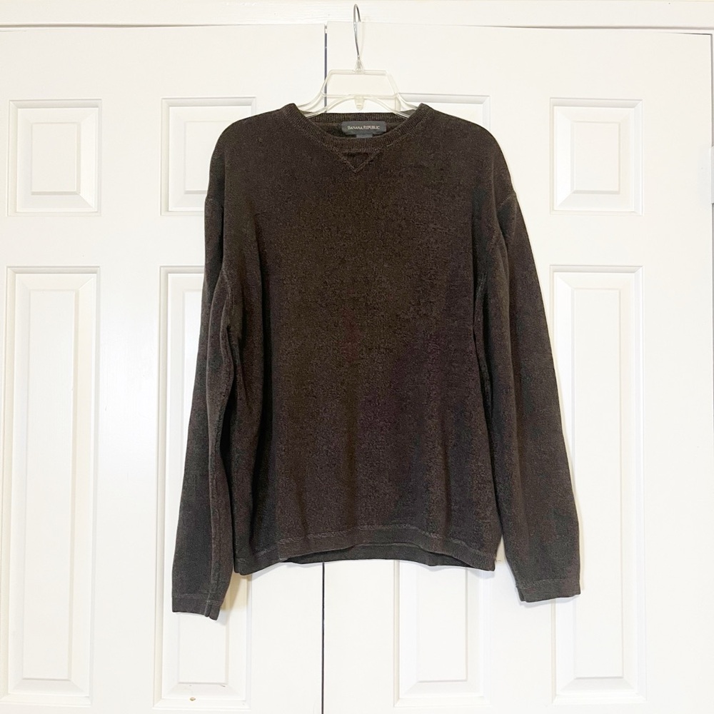 Banana Republic 100% cotton crew neck Brown pullover Sweater. Size Men's XL - Picture 4 of 11